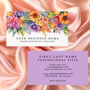 Elegant Spring Colourful Flowers Business Cards
