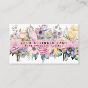 Elegant Spring Colourful Flowers Business Cards