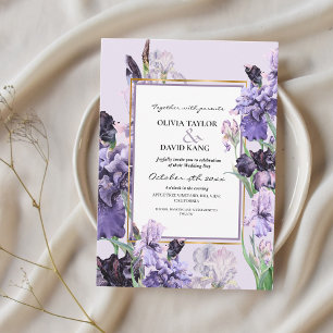 Elegant Spring Flora Irises Wedding  Invitation