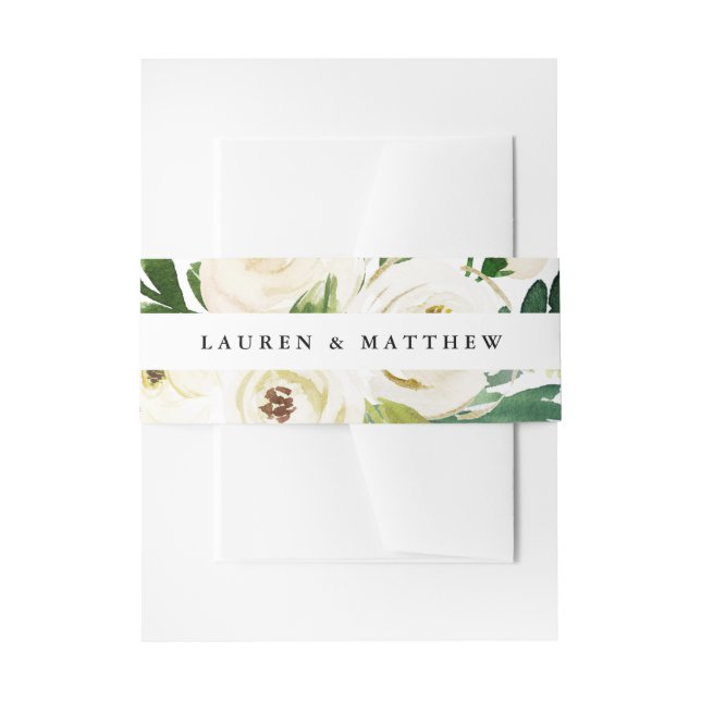 Elegant Spring Floral Belly Band Invitation Belly Band (Front Example)