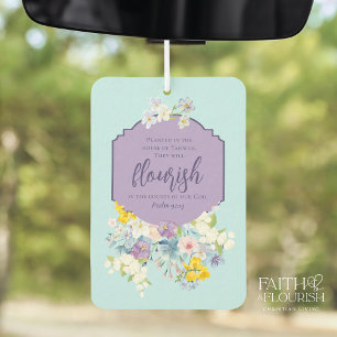 Elegant Spring Floral Bible Scripture Air Freshener