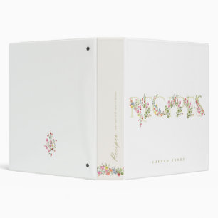 Elegant Spring Floral Bridal Shower Wedding Recipe Binder