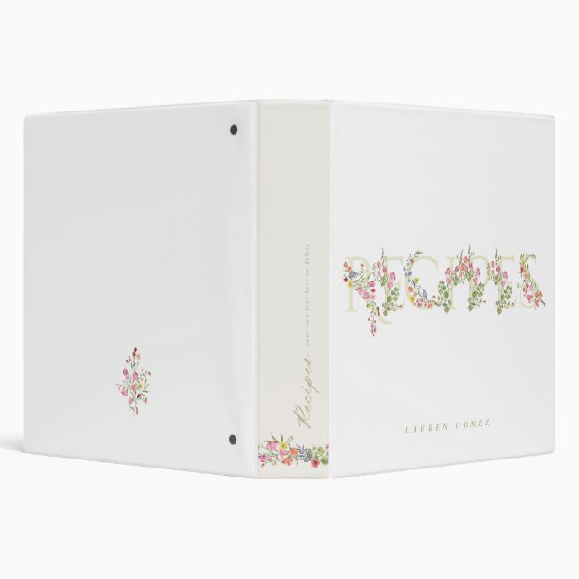 Elegant Spring Floral Bridal Shower Wedding Recipe Binder (Background)