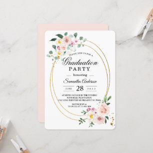 Elegant Spring Floral Graduation Party  Invitation