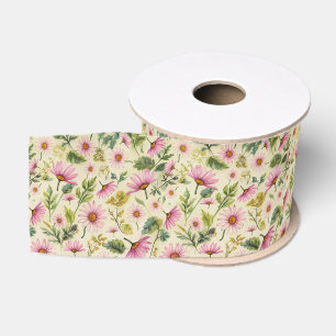 Elegant Spring Floral  Grosgrain Ribbon