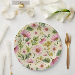 Elegant Spring Floral Paper Plate