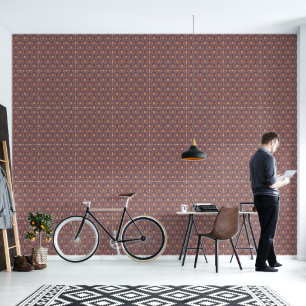 Elegant Spring Floral Pattern Dusty Red Wallpaper