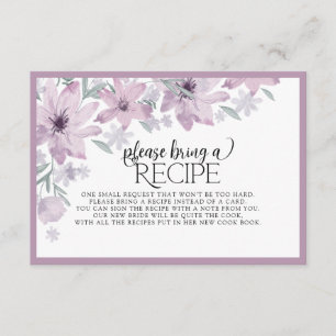 Elegant Spring Floral Please Bring A Recipe Enclosure Card
