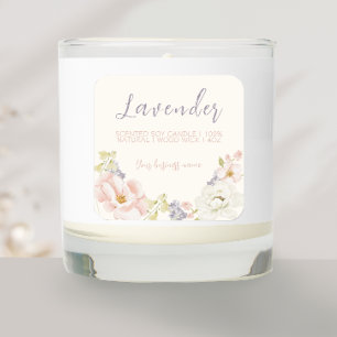 Elegant Spring Floral Scented Candle Label