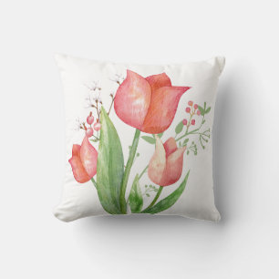 Elegant Spring Floral Throw Pillow