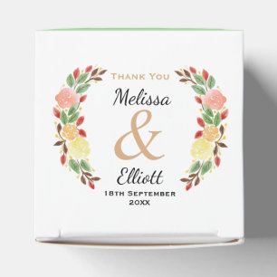 Elegant Spring Floral Watercolor Wreath Border Favor Box