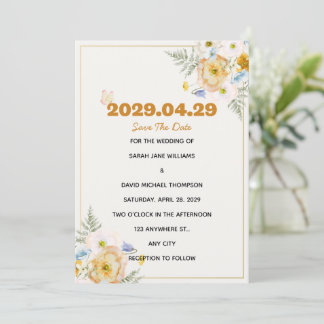 Elegant Spring Floral Wedding Save the Date Card