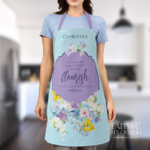 Elegant Spring Florals Bible Verse Personalized Apron