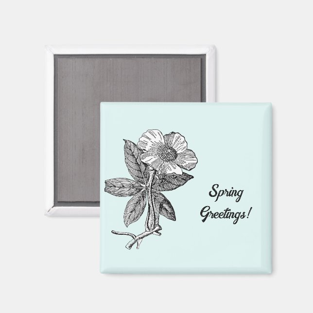 Elegant Spring Flower Botanical Illustration  Magnet (Front/Back)