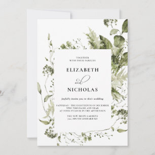 Elegant Spring Greenery   Wedding Invitation