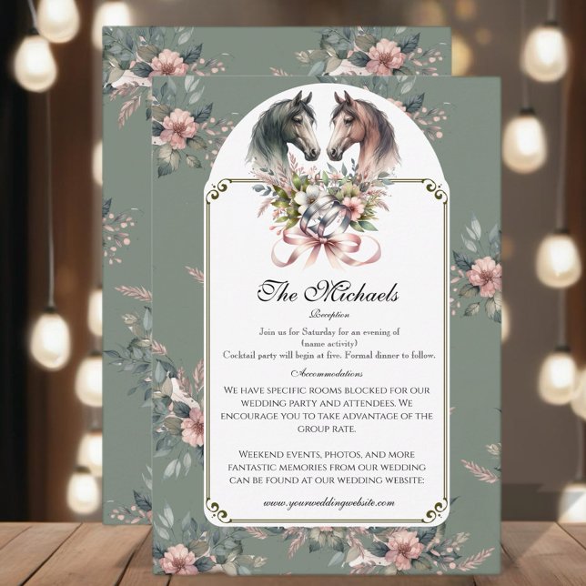 Elegant Spring Horse Wedding Enclosure Card (Enjoy this beautiful collection of elegant watercolor designs.)