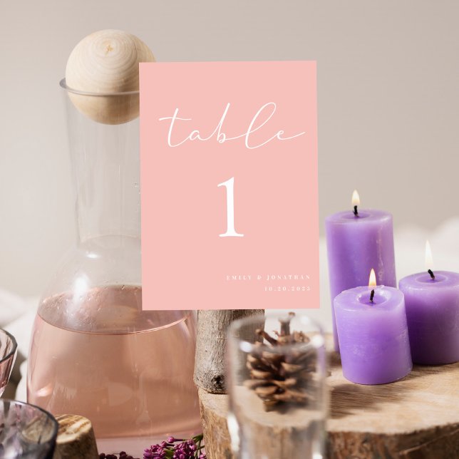 Elegant Spring Pastel Pink Wedding Table Number (Creator Uploaded)