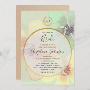 Elegant Spring Summer Watercolor Bridal Shower Invitation