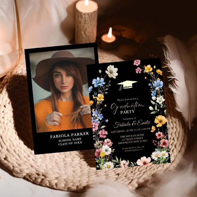 Elegant Spring Wildflower Meadow Garden Graduation (Creator Uploaded)