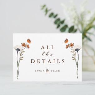 Elegant Spring Wildflower Wedding Detail Card