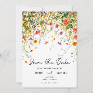 Elegant Spring Wildflowers  Save The Date