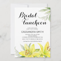 Elegant Spring Yellow Lily Floral Bridal Luncheon
