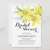 Elegant Spring Yellow Lily Floral Bridal Shower