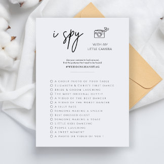 Elegant Spy Wedding Photo Hunt Game Program