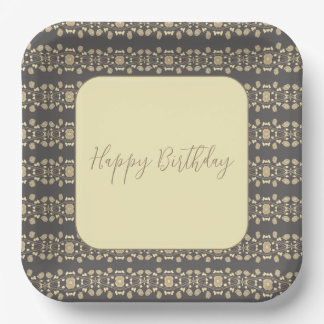Elegant Square Floral Patterned Paper Plate