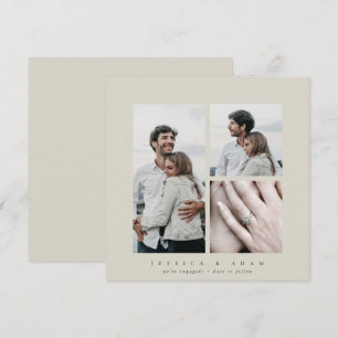 Elegant Square Multi Photo Engagement Announcement