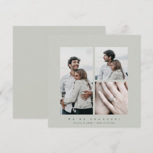 Elegant Square Multi Photo Engagement Announcement