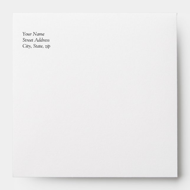 Elegant Square Salmon and White Envelope (Front)