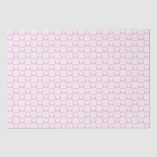 Elegant Squares of Very Soft Pink Hearts Tissue Paper