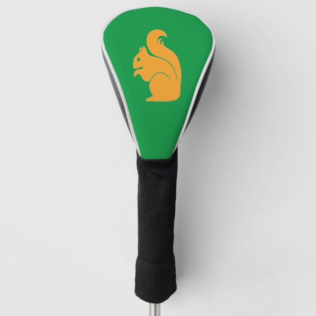 Elegant Squirrel Monogram Personalized  Golf Head Cover (Front)