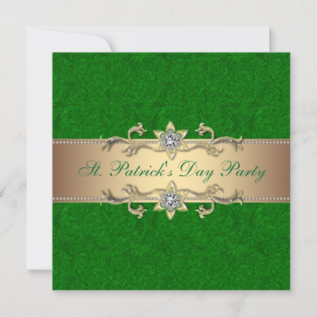 Elegant St. Patrick's Day Party Invitation Green (Front)