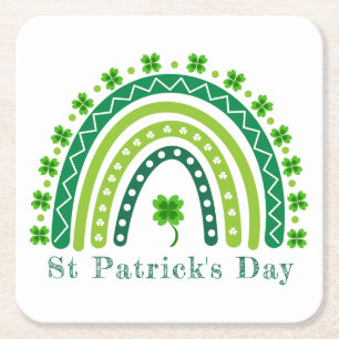Elegant St. Patrick's Day Party Square Paper Coaster
