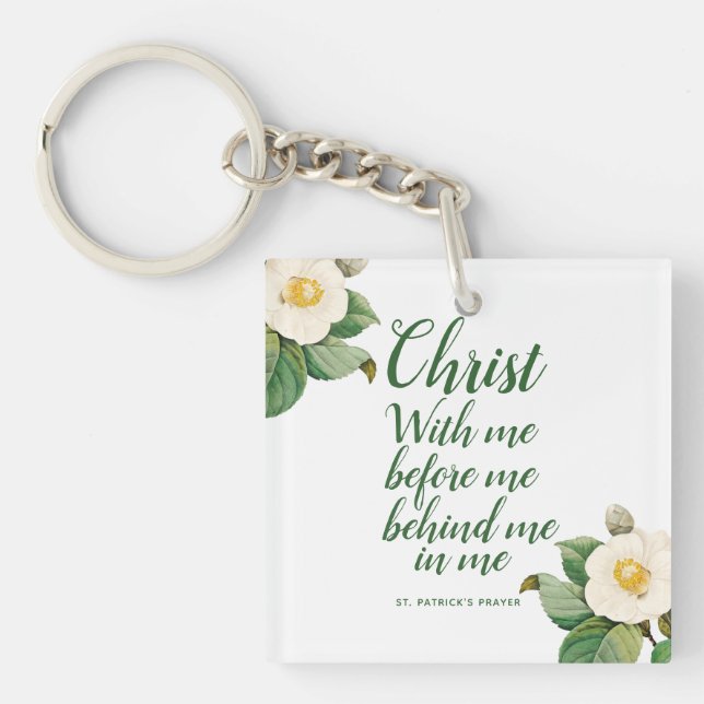 Elegant St. Patrick's Prayer   Keychain (Front)