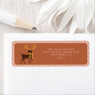 Elegant Stag Reindeer Christmas Return Address