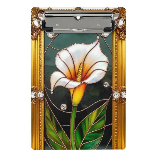 Elegant Stained Glass Artwork Mini Clipboard (Front)
