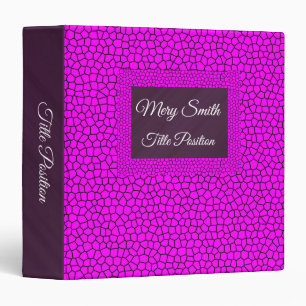 Elegant Stained Glass Pink 3 ring binder