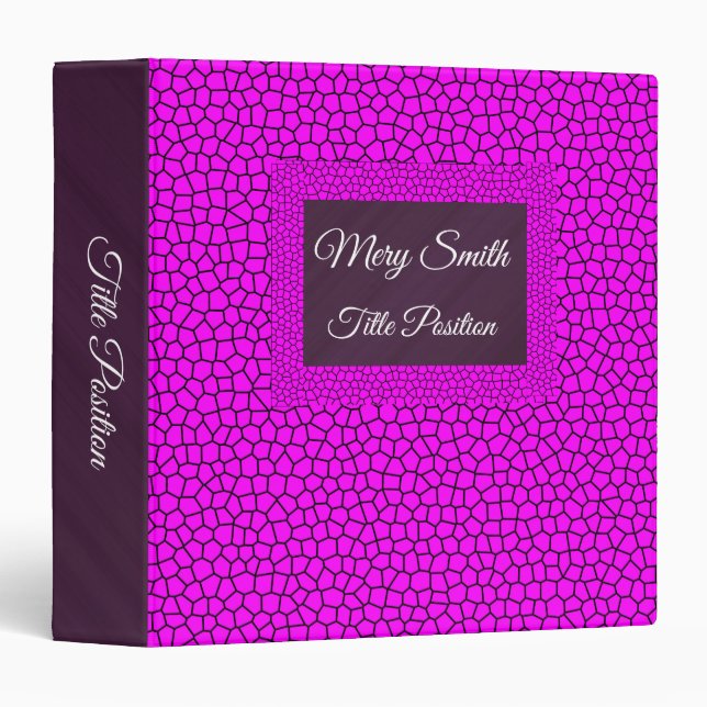 Elegant Stained Glass Pink 3 ring binder (Front/Spine)