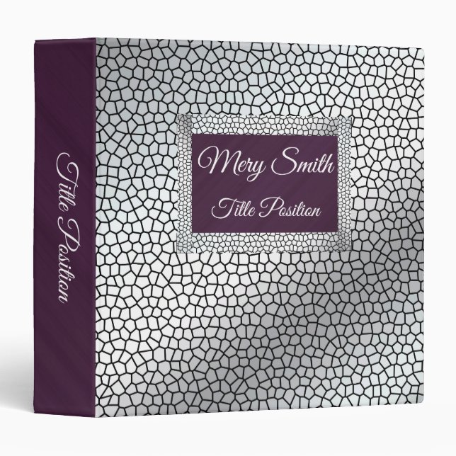 Elegant  Stained Glass Silver Binder (Front/Spine)