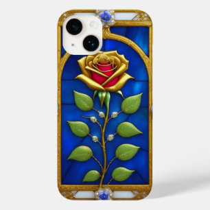 Elegant Stained Glass Window With Golden Rose Case-Mate iPhone 14 Case