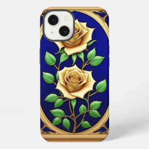 Elegant Stained Glass Window With Golden Rose iPhone 13 Case