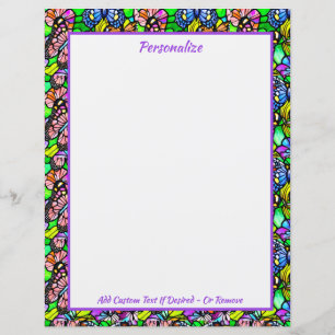 Elegant Stained GlassColorful Butterfly Pattern