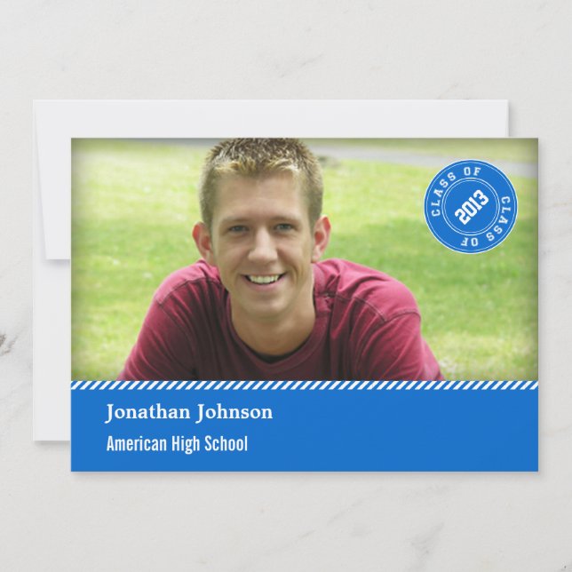 Elegant Stamp Photo Graduation Announcement (Front)