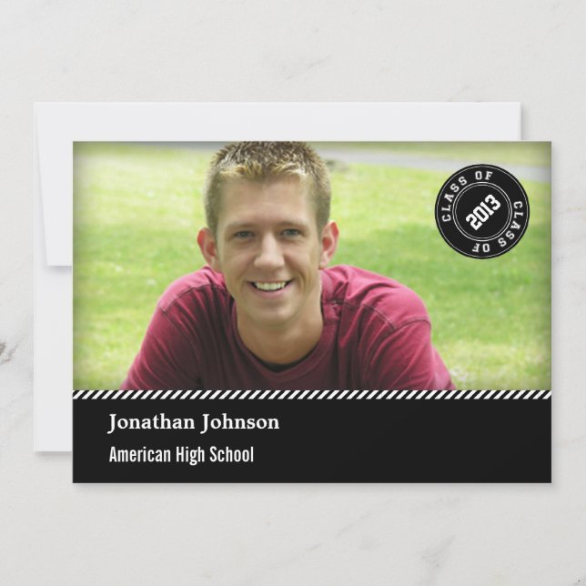 Elegant Stamp Photo Graduation Announcement (Front)