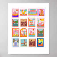 ELEGANT STAMPS ART Poster