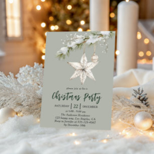 Elegant Star Christmas Party Winter Holiday Invitation
