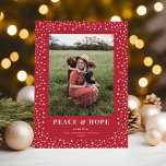 Elegant Star Frame Festive Red One Photo Holiday Card<br><div class="desc">*Customize the colours using the edit tool - background,  star frame,  and text colours are all customizable! This elegant holiday photo card features a beautiful frame of delicate stars surrounding a single vertical photo on a festive red background and classic typography.</div>
